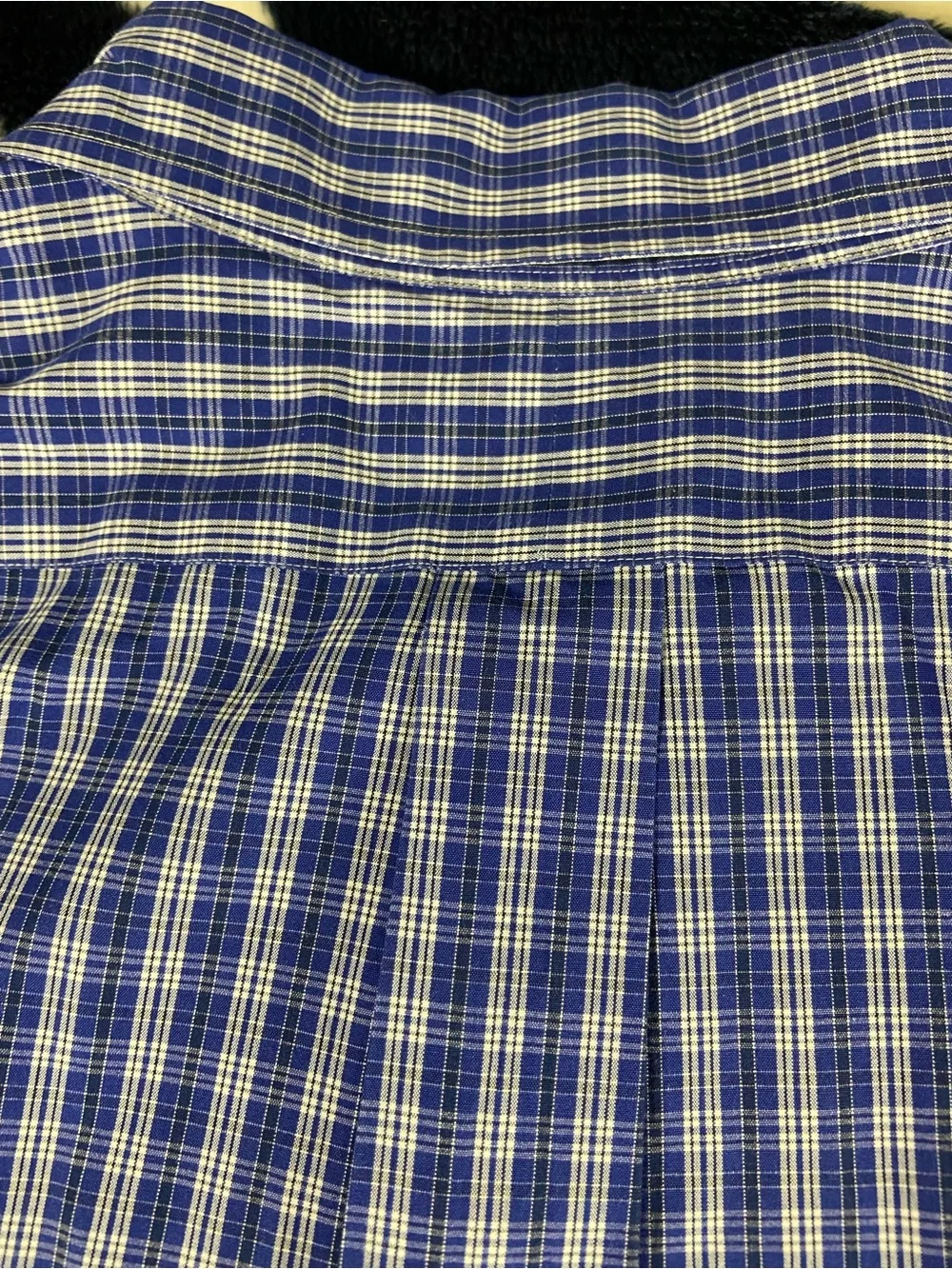 Ralph Lauren Blue White Plaid Button-Down Shirt Classic Fit Long Sleeve